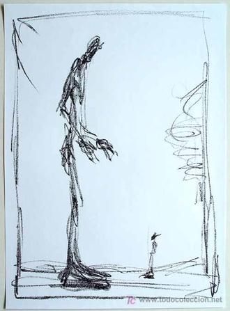 Alberto Giacometti. Hombre I. Litografía