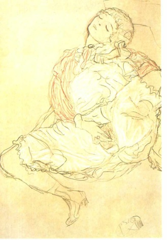 Mujer semidesnuda con los ojos cerrados. Gustav Klimt ca. 1912 Mujer semidesnuda con los ojos cerrados. Gustav Klimt ca. 1912
