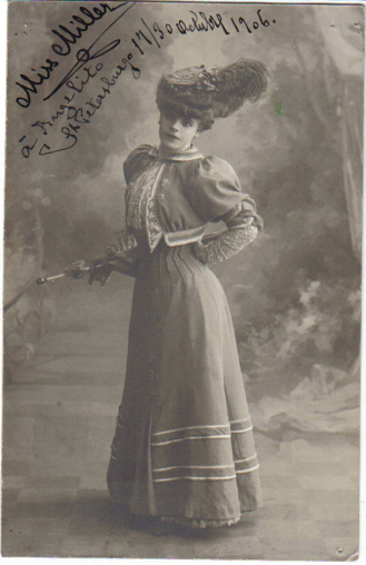Miss Miller. Postal de mi abuelo Ángel 1906