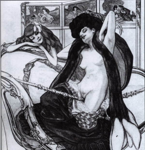 Franz von Bayros. El jardín de Afrodita. Cuarta cita del mes de mayo. Franz von Bayros. El jardín de Afrodita. Cuarta cita del mes de mayo.