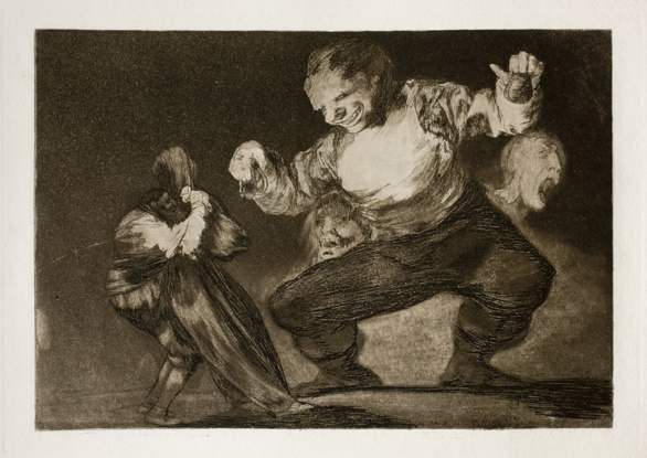 Bobalicón. 4º aguafuerte de la serie Disparates. Francisco de Goya.1815-1819