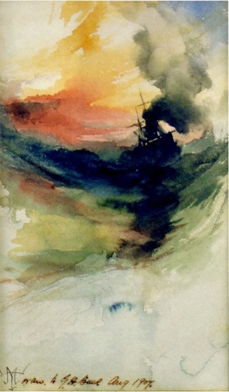 Humo de barco en el mar de Thomas Moran (1907) Humo de barco en el mar de Thomas Moran (1907)