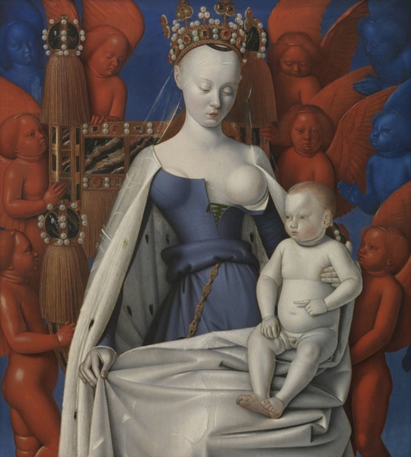 La Virgen de la leche con Niño y ángeles de Jean Fouquet