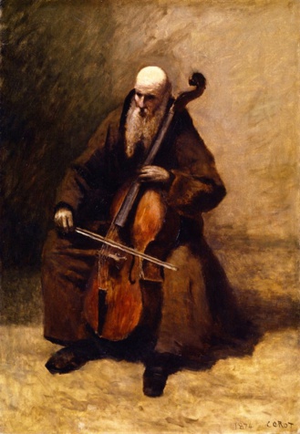 Monje con chelo. Corot 1870 Monje con chelo. Corot 1870