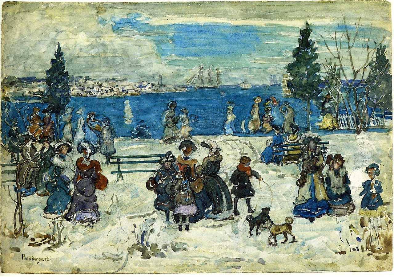 Abril nevado en Salem. Maurice Prendergast. 1905