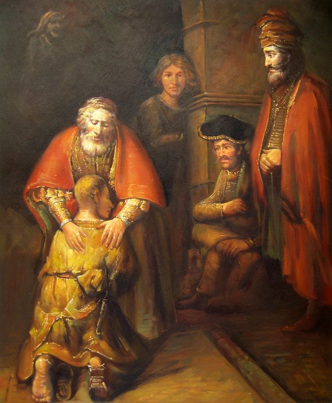 El regreso del hijo pródigo. Rembrandt. 1666-1669