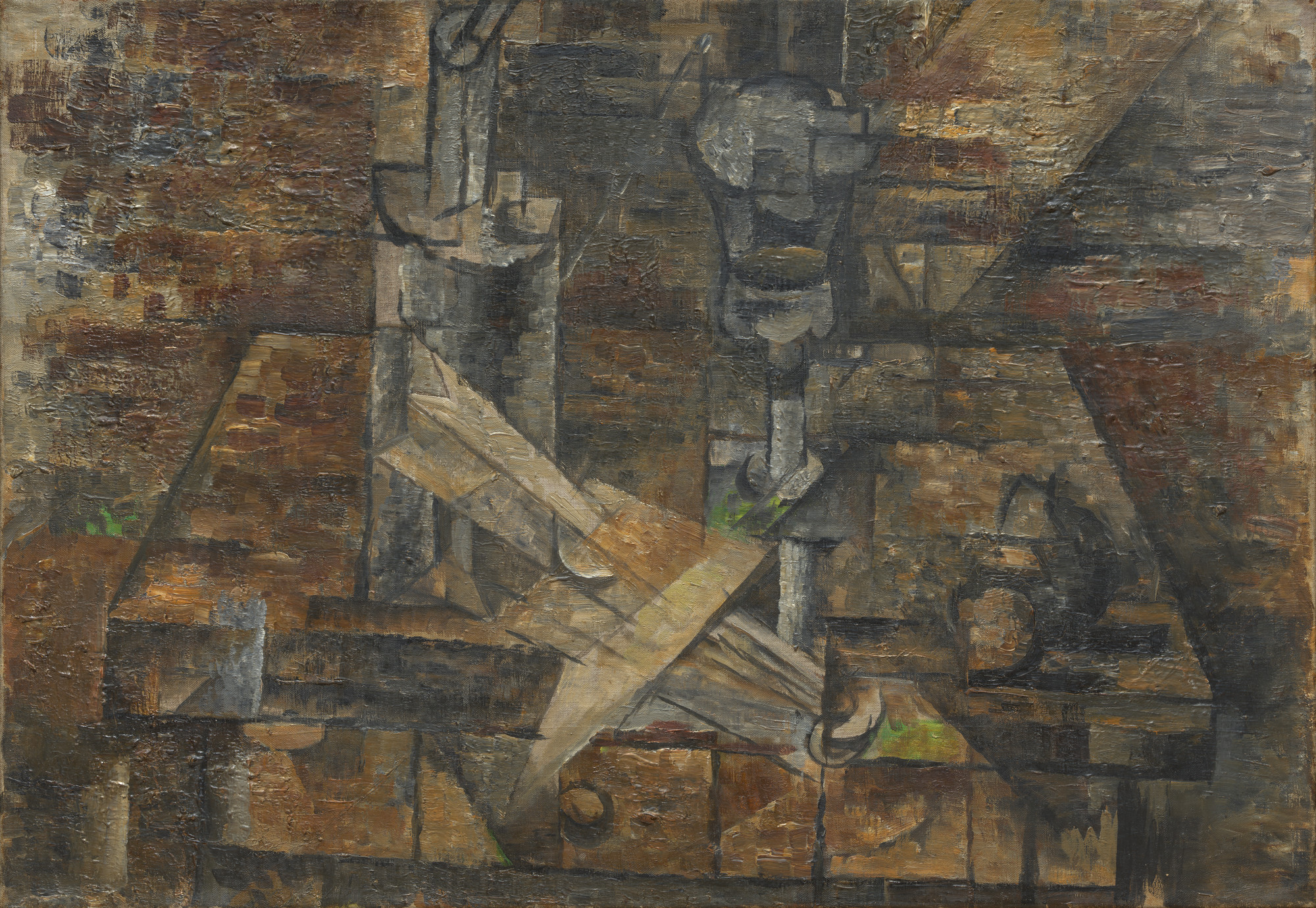 La mesa (Naturaleza muerta con ventilador). Georges Braque. 1910