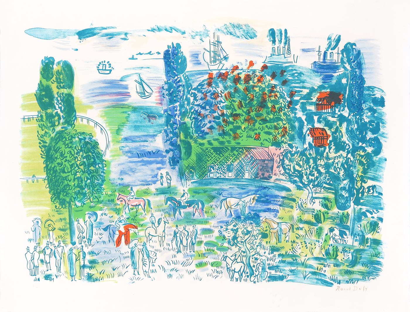 Avant les courses, Deauville ou au Paddock. Acuarela de Raoul Dufy. 1935 Avant les courses, Deauville ou au Paddock. Acuarela de Raoul Dufy. 1935
