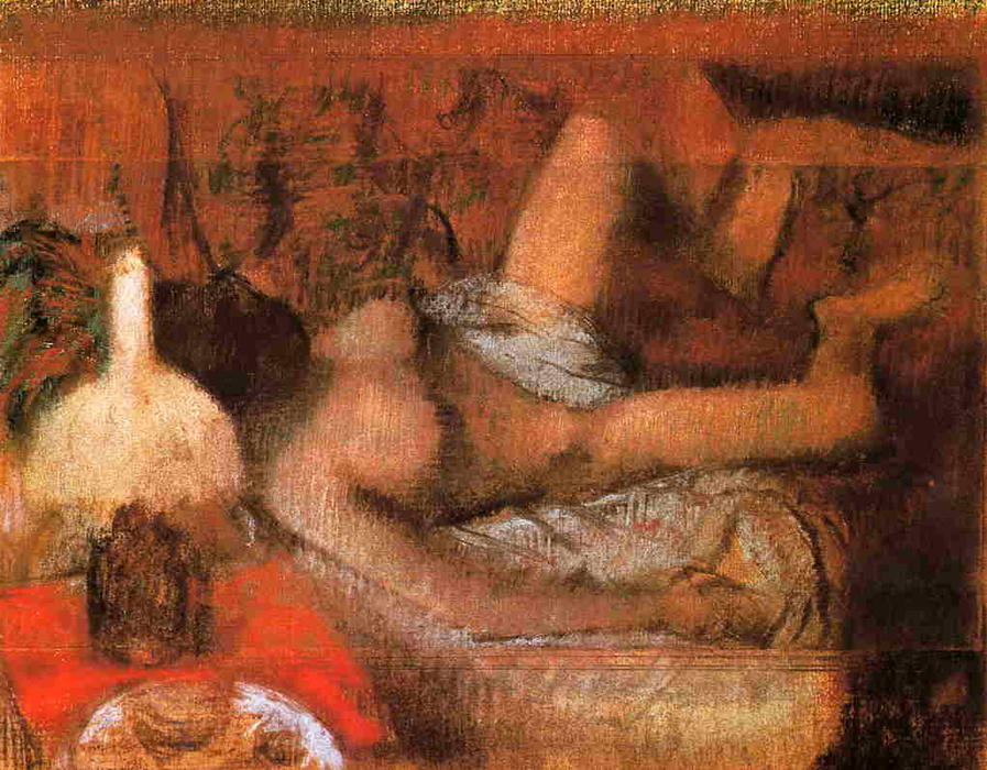 Desnudo reclinado de Edgar Degas. 1885