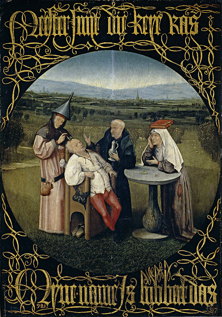 Extracción de la piedra de la locura de El Bosco ca. 1495-1516