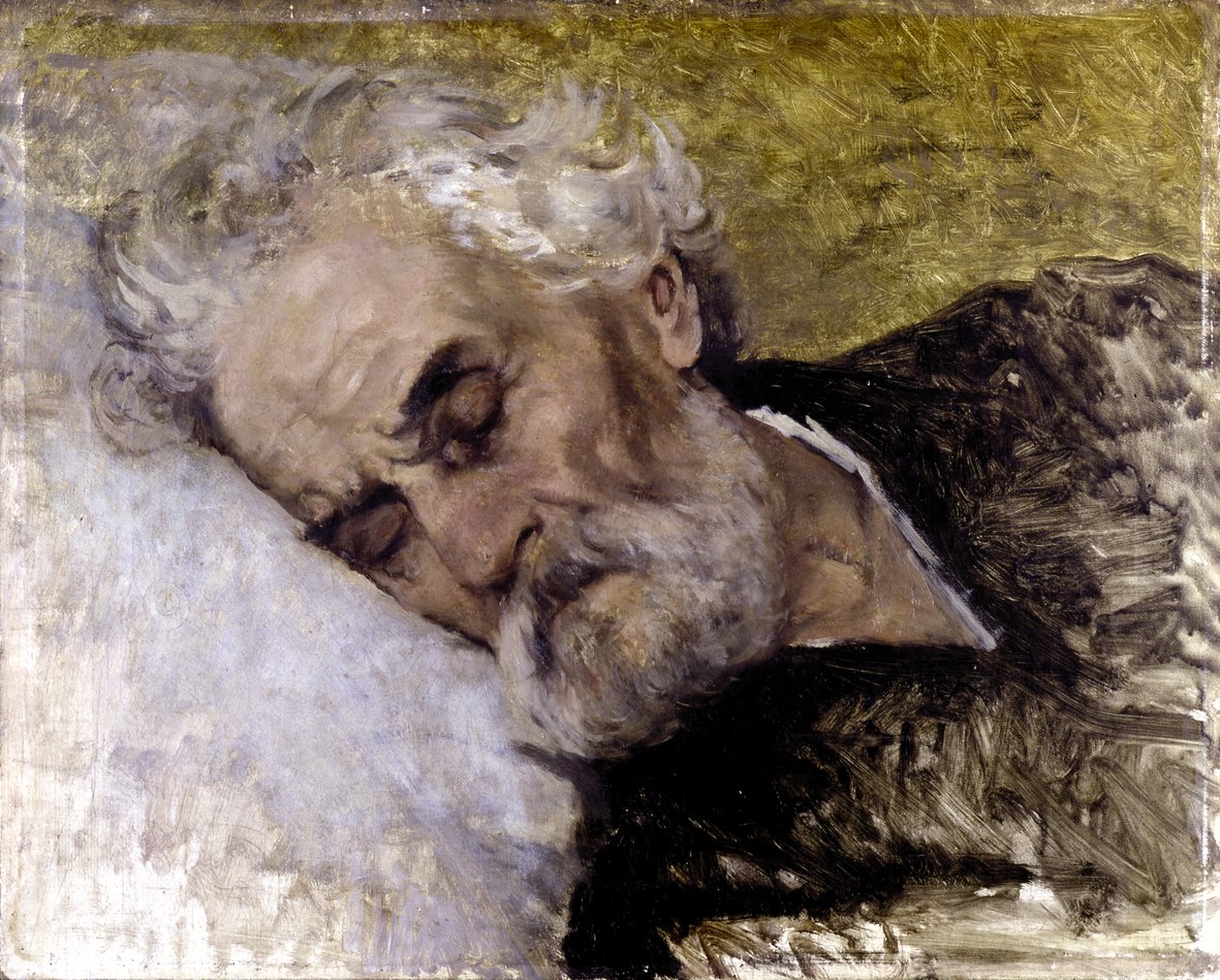 Studio di testa per gli ultimi momenti de Giuseppe Mazzini (1872)