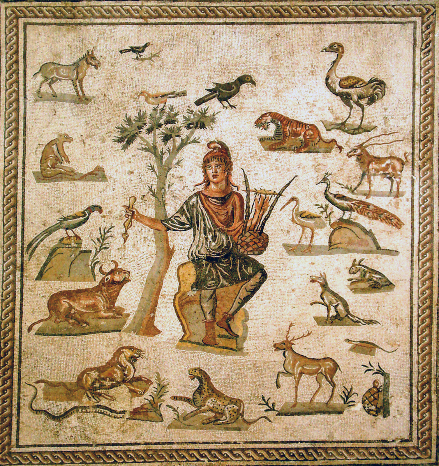 Orfeo amansa las fieras. Mosaico romano, siglo II d.C. Orfeo amansa las fieras. Mosaico romano, siglo II d.C.