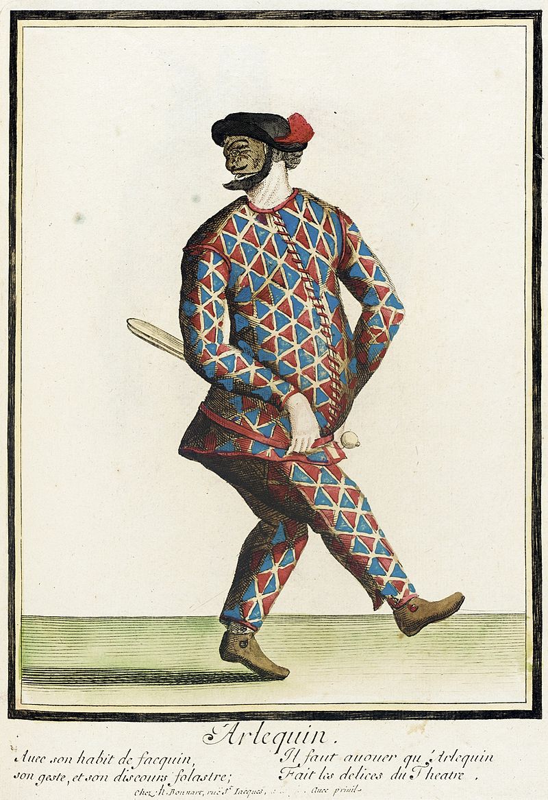 Recueil de modes de la cour de France. Arlequin. Dessin de Nicolas Bonnart 1680 Recueil de modes de la cour de France. Arlequin. Dessin de Nicolas Bonnart 1680
