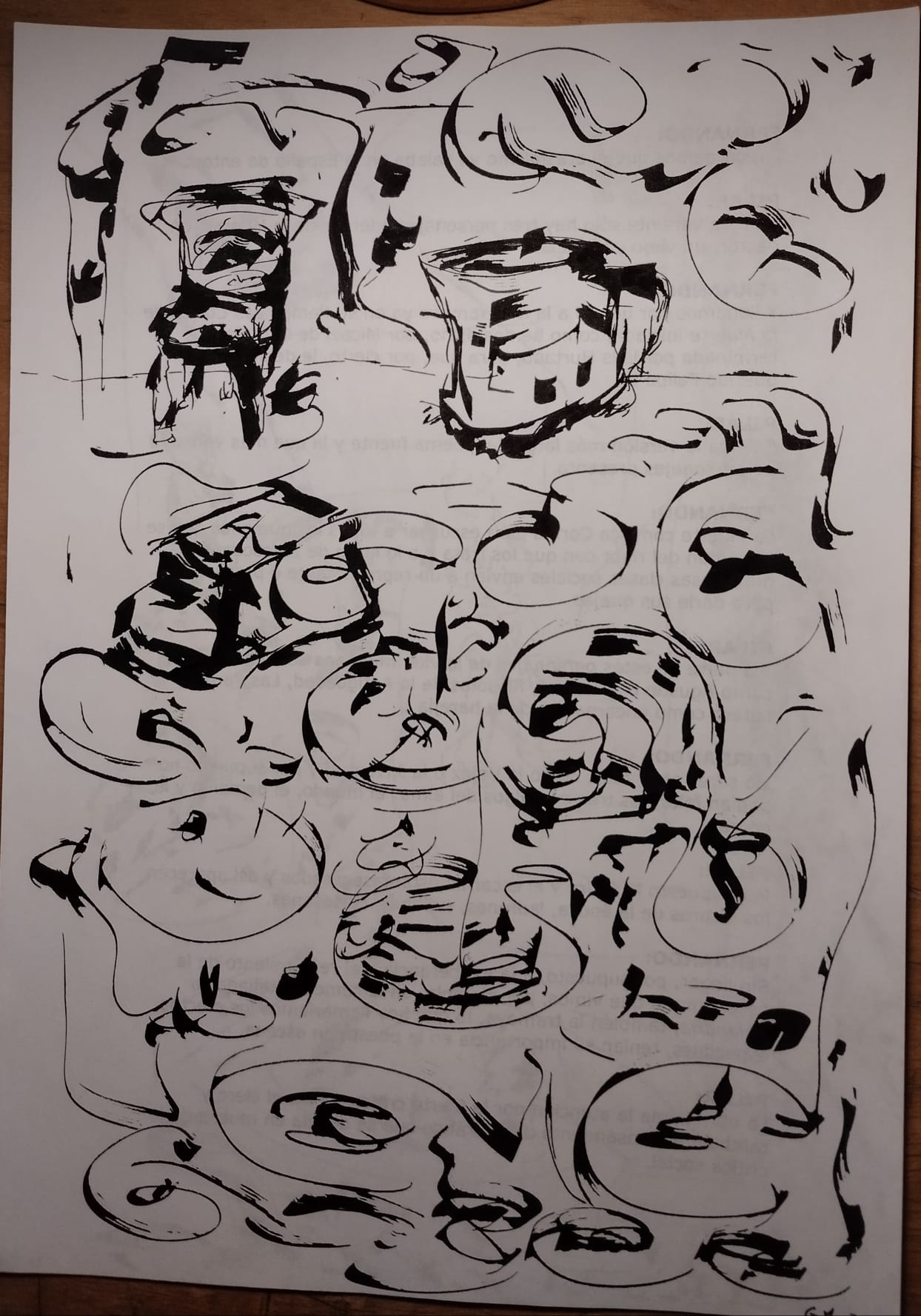Introspección 1. Dibujo a pluma de Gustav Mol. Septiembre 2025