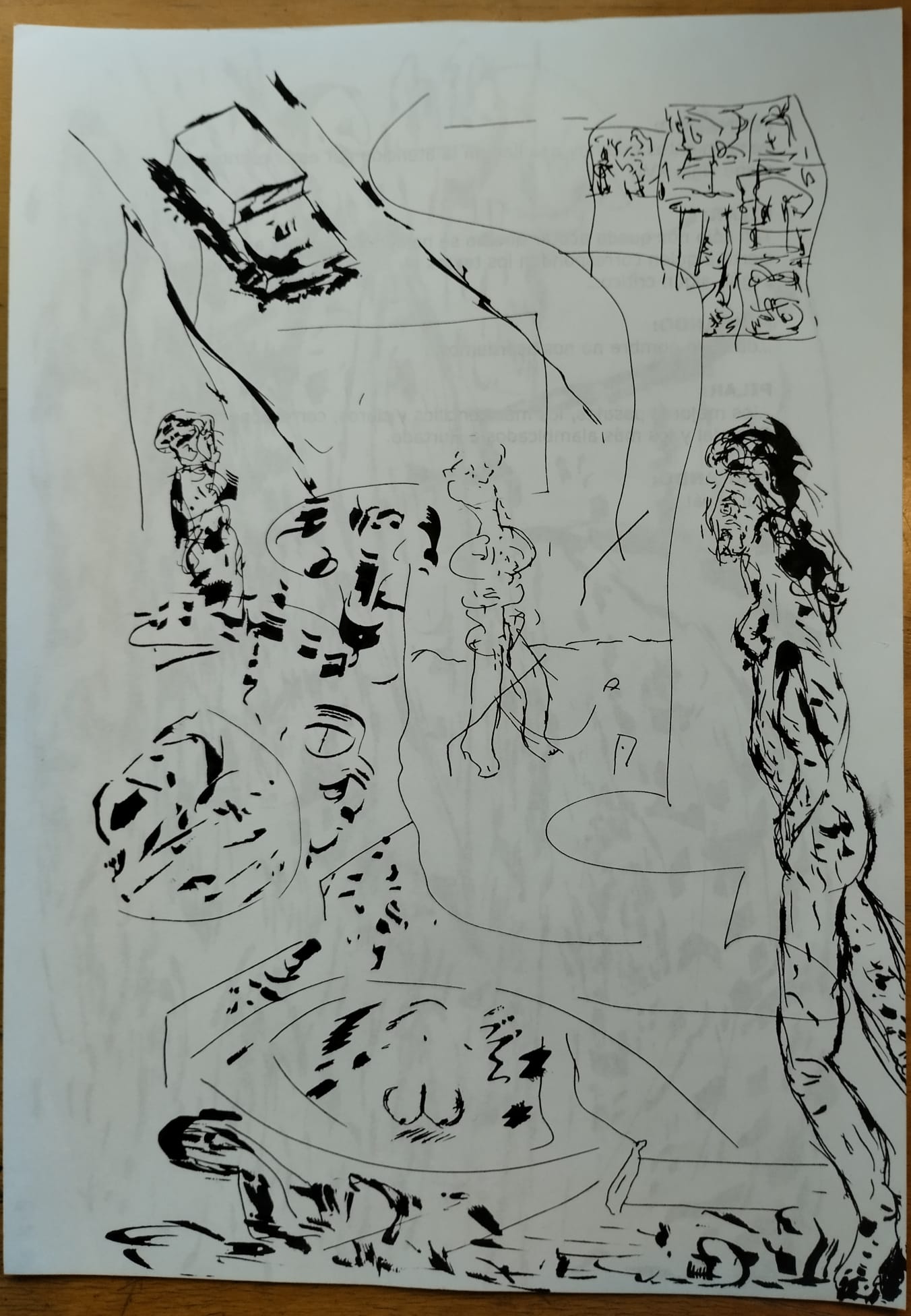 Introspección 2. Dibujo a pluma de Gustav Mol. Septiembre 2025