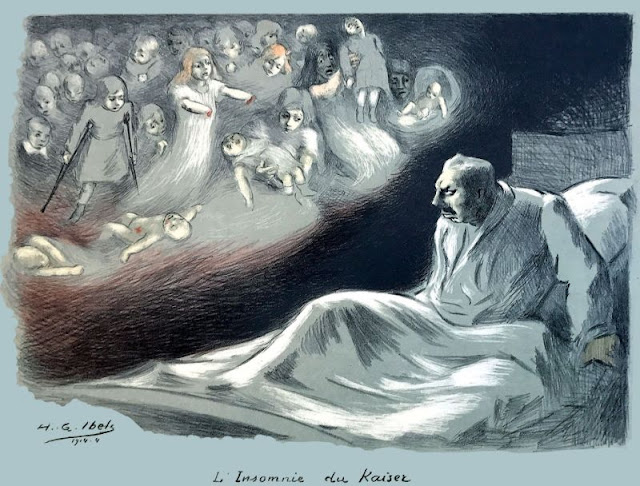 Cartel de la Primera Guerra Mundial. El insomnio del Kaiser. H.G. Ibels. Abril 1914.