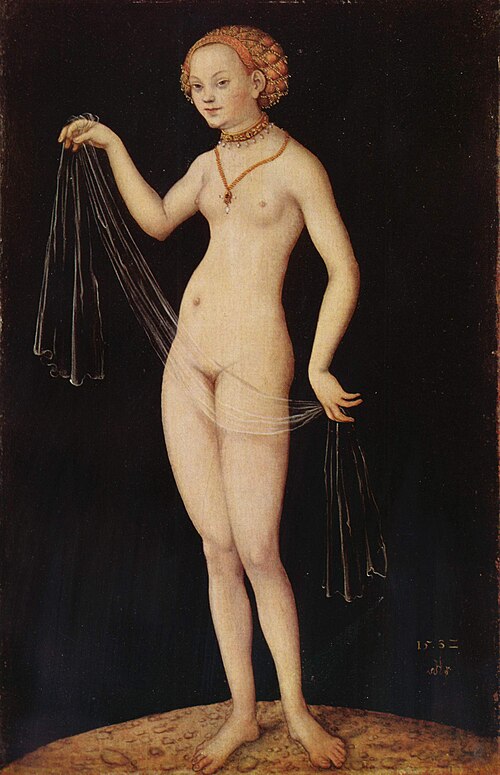 Venus de Lucas Cranach. Óleo sobre tabla. 1532